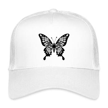 Filigraner Blumenschmetterling - Kinder Trucker-Cap - Weiß - Vorne