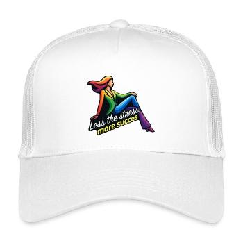 Less stress, more success - Kids’ Trucker Cap - white - Front