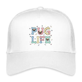 Vie de carlin Vie mignonne design de chien carlin pour les amoureux des animaux - Casquette trucker enfant - blanc - Devant
