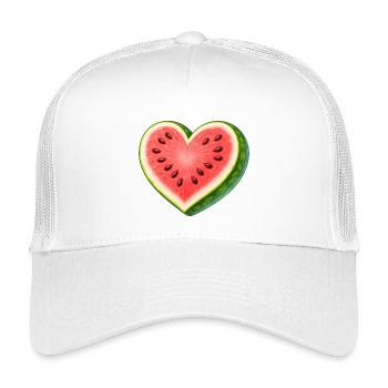 Illustration juteuse de pastèque en forme de cœur - Casquette trucker enfant - blanc - Devant