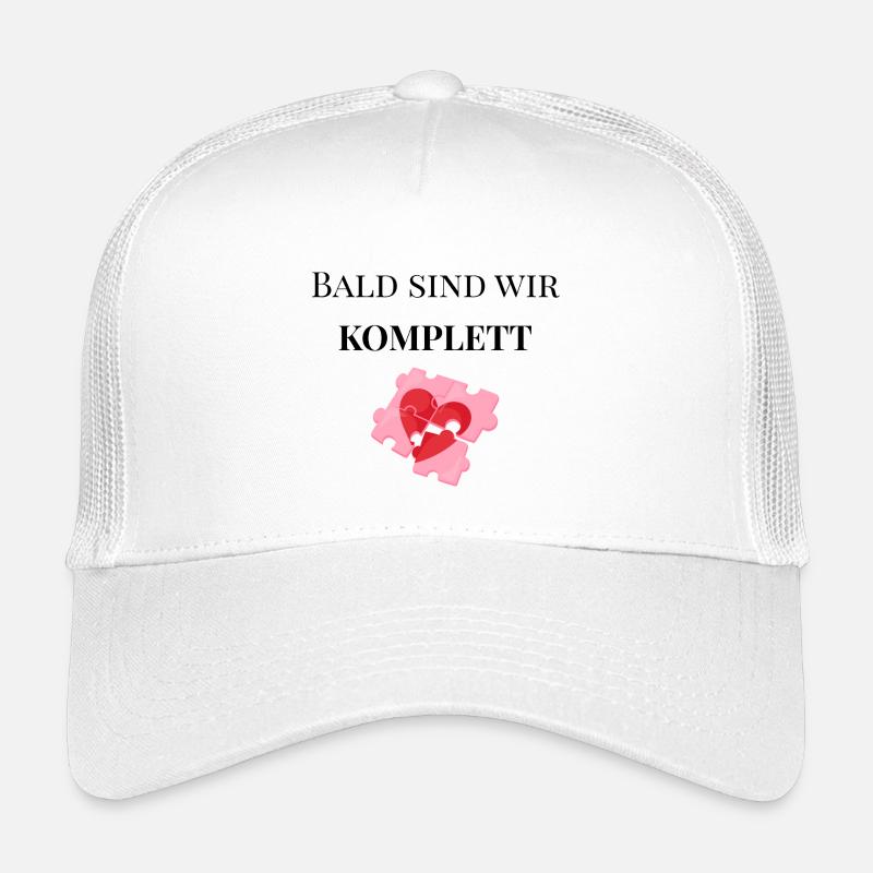bald_sind_wir_komplett_mit_puzzle_Herz - Kinder Trucker-Cap - Weiß