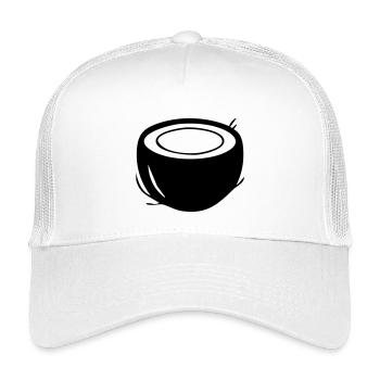 Coconut Silhouette – Tropical Paradise Design - Kids’ Trucker Cap - white - Front