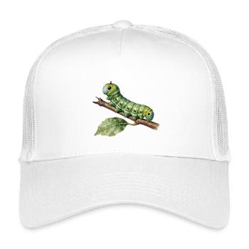 Papilio-Raupe am Ast - Kinder Trucker-Cap - Weiß - Vorne