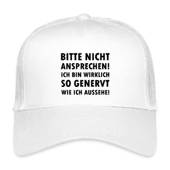 Bitte nicht ansprechen ich bin genervt Spruch - Kinder Trucker-Cap - Weiß - Vorne