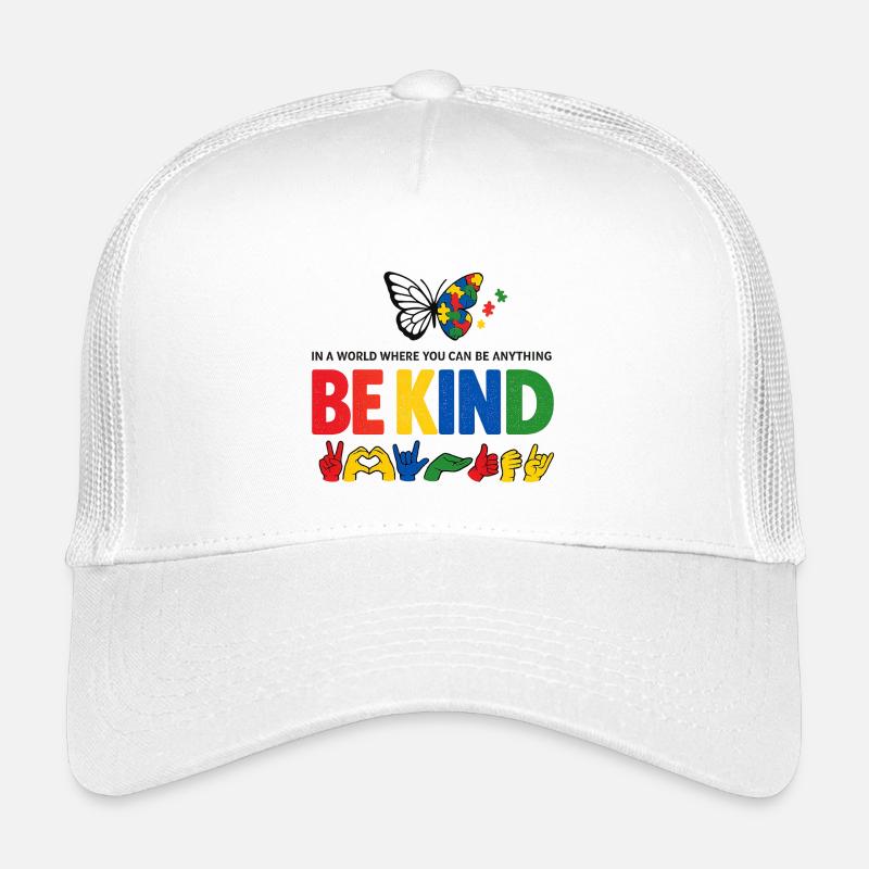 Sei freundlich Gebärdensprache inklusiv - Kinder Trucker-Cap - Weiß