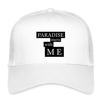 Paradise starts with me - Kinder Trucker-Cap - Weiß - Vorne