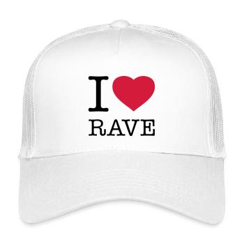 I LOVE RAVE - Kids’ Trucker Cap - white - Front
