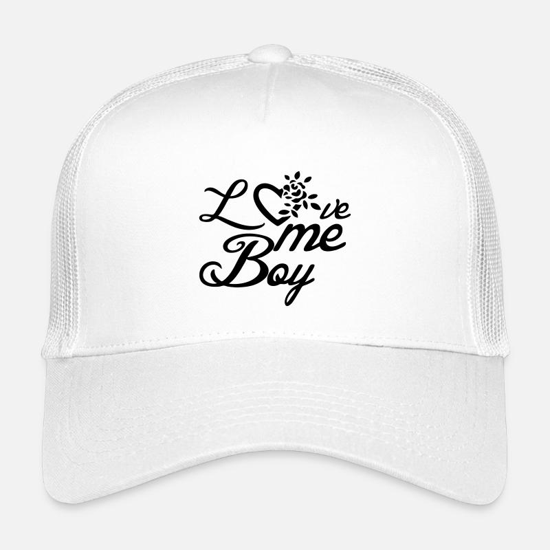 Love me, Boy Liebe Valentinstag Sprüche Geschenk - Kinder Trucker-Cap - Weiß