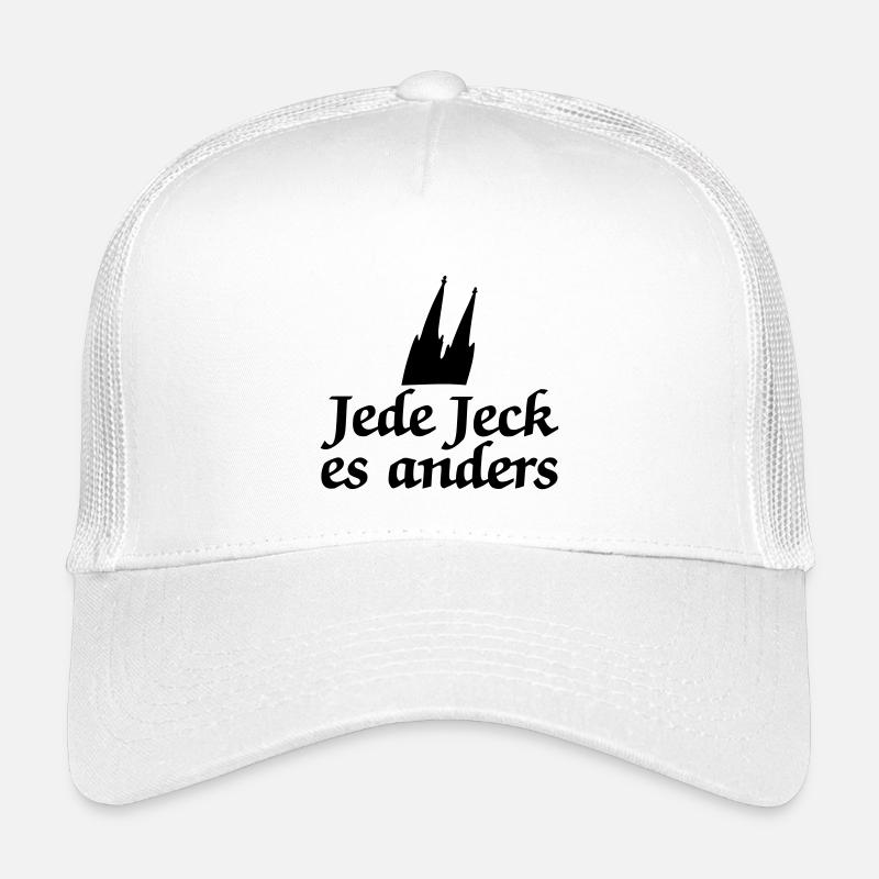 Köln Spruch - Jede Jeck es anders Kölsche Sprüche - Kinder Trucker-Cap - Weiß