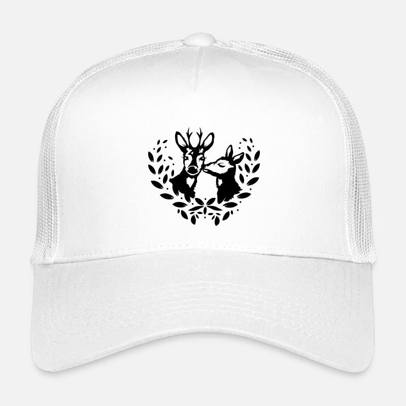 Reh und Rehbock - Kinder Trucker-Cap - Weiß
