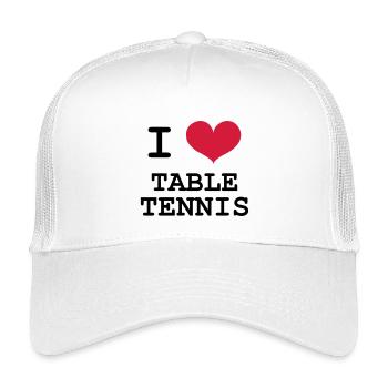 I Love Table Tennis - Kinder Trucker-Cap - Weiß - Vorne