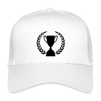 Pokal Sportbecher Lorbeerkranz - Kinder Trucker-Cap - Weiß - Vorne
