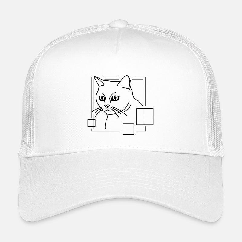 Katze in geometrischer Form - Line-Art-Design Kinder Trucker-Cap