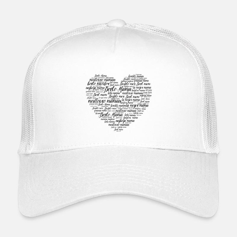Best Mom Heart Word Cloud Gift Kids’ Trucker Cap