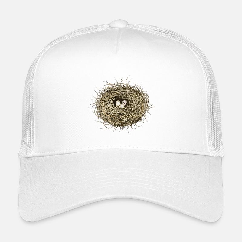 Vogelnest oder Osternest mit drei Vogel Eier - Kinder Trucker-Cap - Weiß