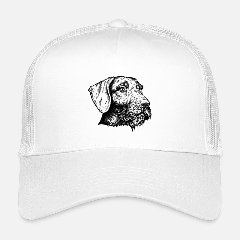 Deutsch Drahthaar Portrait - Kinder Trucker-Cap - Weiß