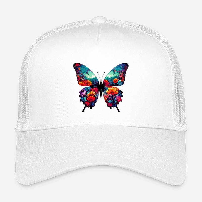Schmetterling - Kinder Trucker-Cap - Weiß
