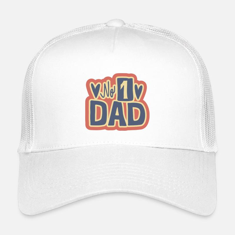 No 1 Dad Herz-Design - Kinder Trucker-Cap - Weiß