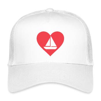 Herz mit Segelboot Design - Kinder Trucker-Cap - Weiß - Vorne
