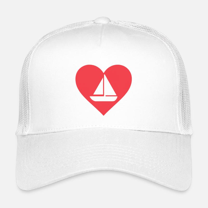 Heart with sailboat design Kids’ Trucker Cap