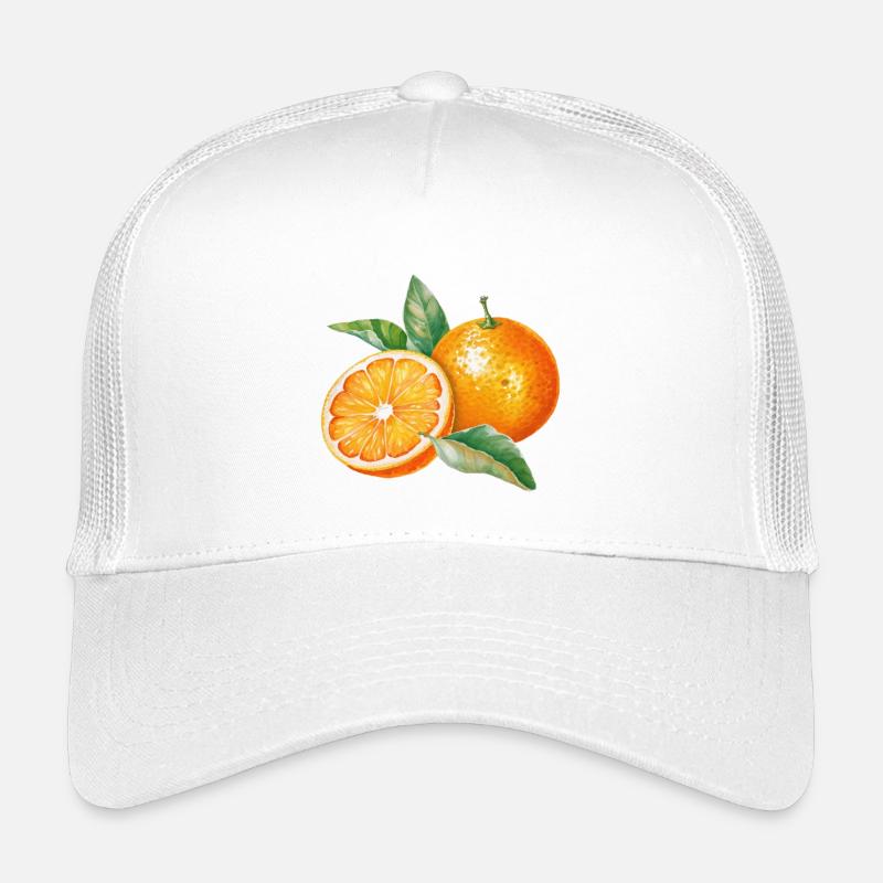 Wasserfarbene Orangenfrüchte mit Blättern Kinder Trucker-Cap
