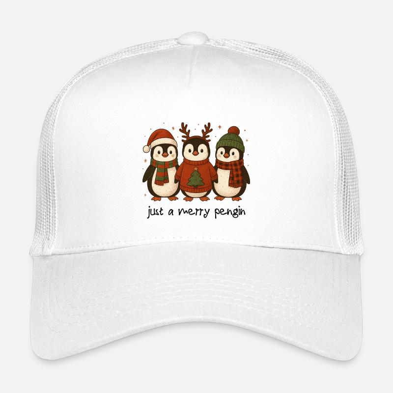 Merry Penguin Christmas Kids’ Trucker Cap