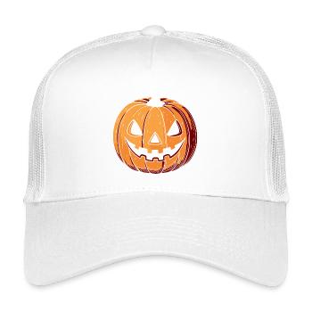 Pumpkin Jack O Lantern Expressive - Kids’ Trucker Cap - white - Front