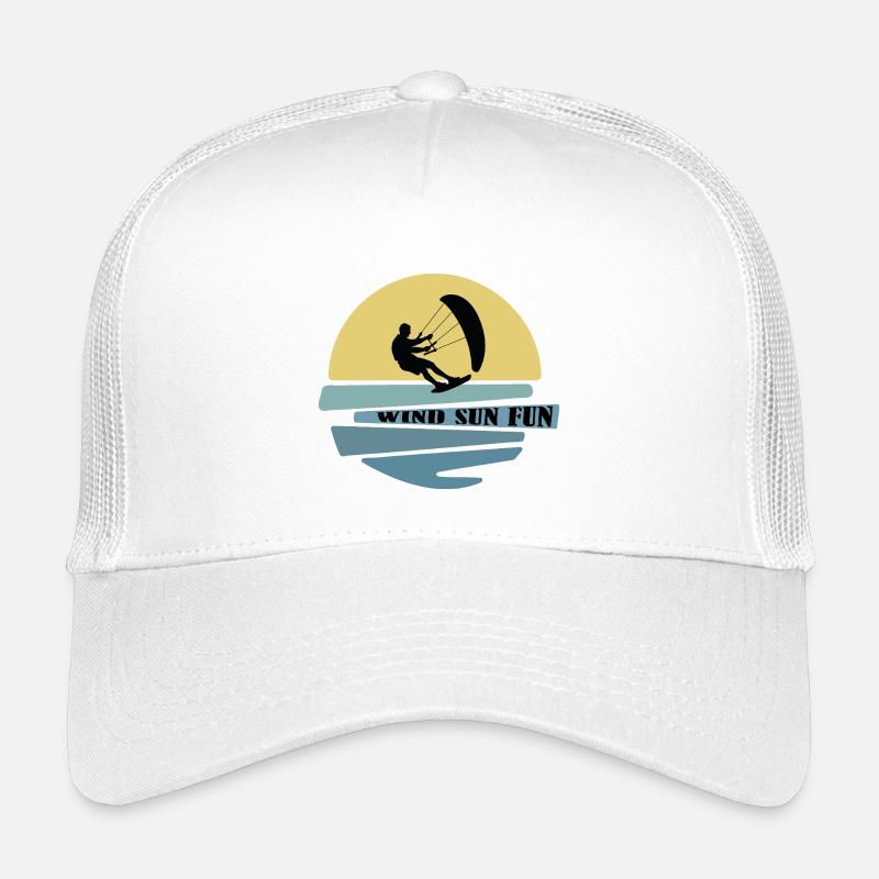 Wind Sonne Fun Kitesurfer - Kinder Trucker-Cap - Weiß
