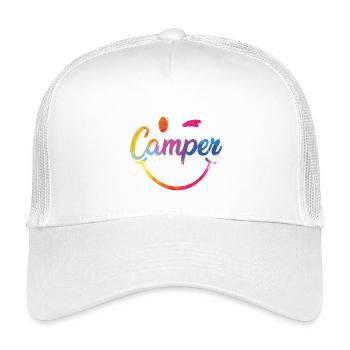 Camper_Smile_bunt - Kinder Trucker-Cap - Weiß - Vorne