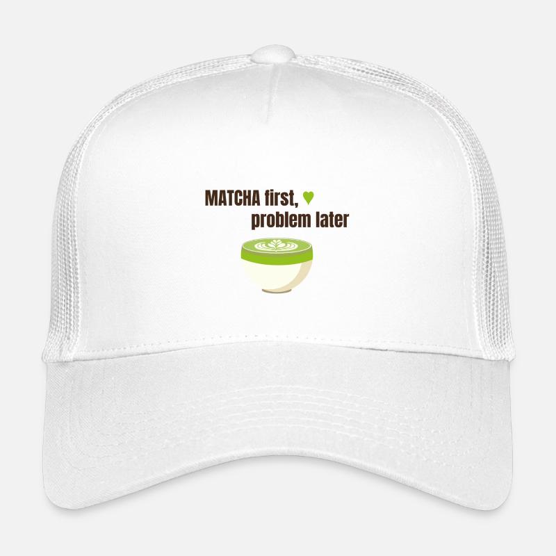 Matcha first, problem later - Kinder Trucker-Cap - Weiß