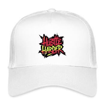 Hustle Harder Neon Graffiti - Kids’ Trucker Cap - white - Front