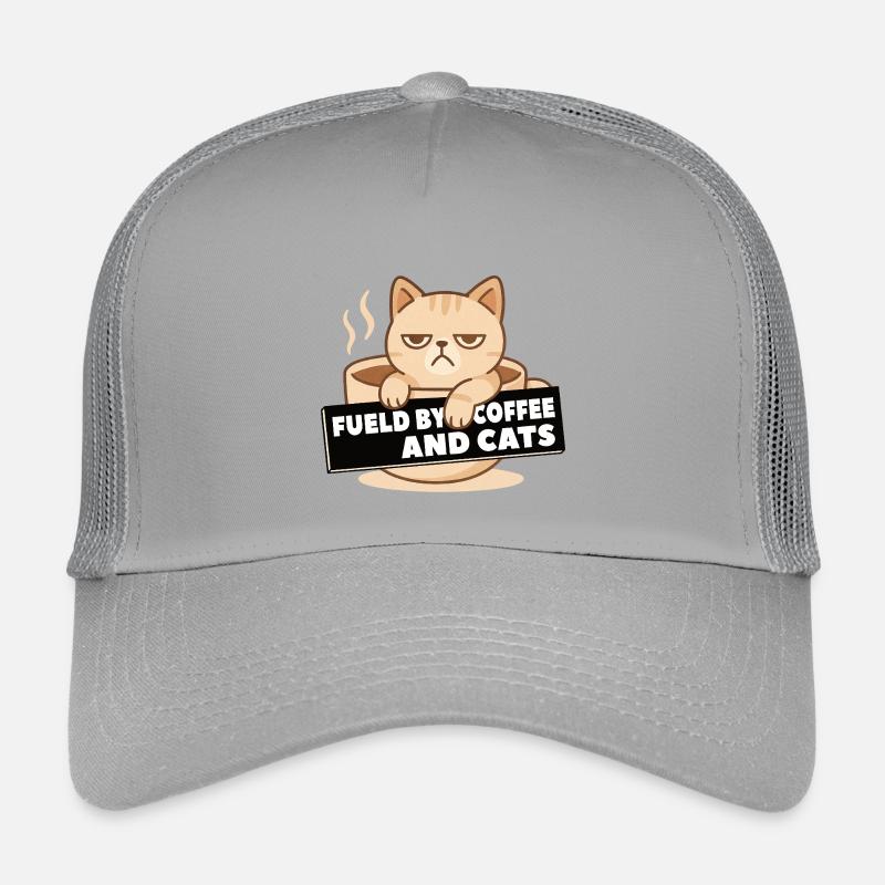 Alimenté par le café et la tasse de café pour chats Casquette trucker enfant