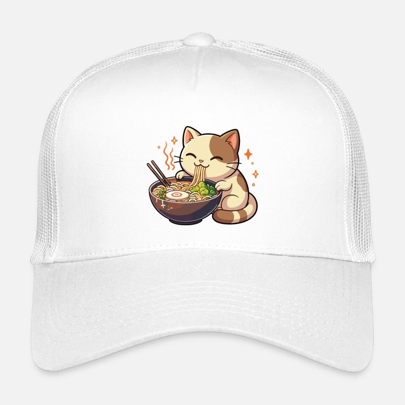 Katze mit Nudeln Ramen kawaii Katze Kinder Trucker-Cap