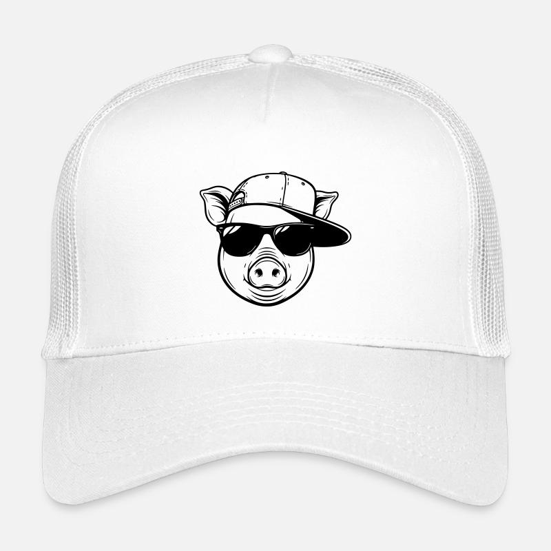 Un cochon cool avec la casquette et les lunettes de soleil Casquette trucker enfant