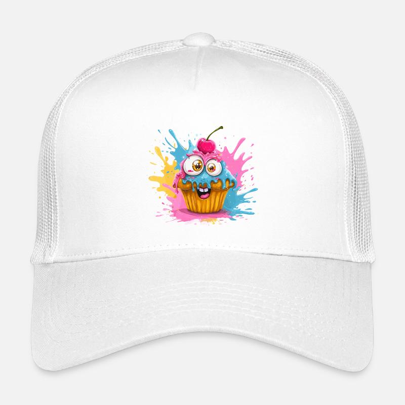 Colorful cupcake with googly eyes Kids’ Trucker Cap