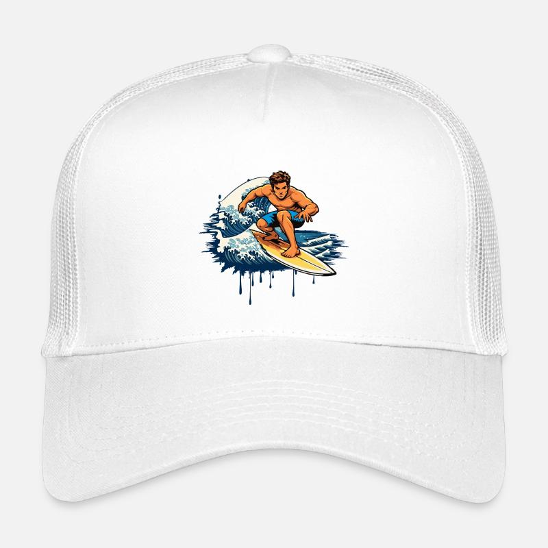 Dynamische Graffiti Illustration  eines Surfers Kinder Trucker-Cap