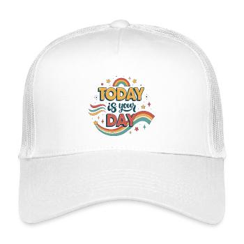 Heute ist dein Tag - Kinder Trucker-Cap - Weiß - Vorne