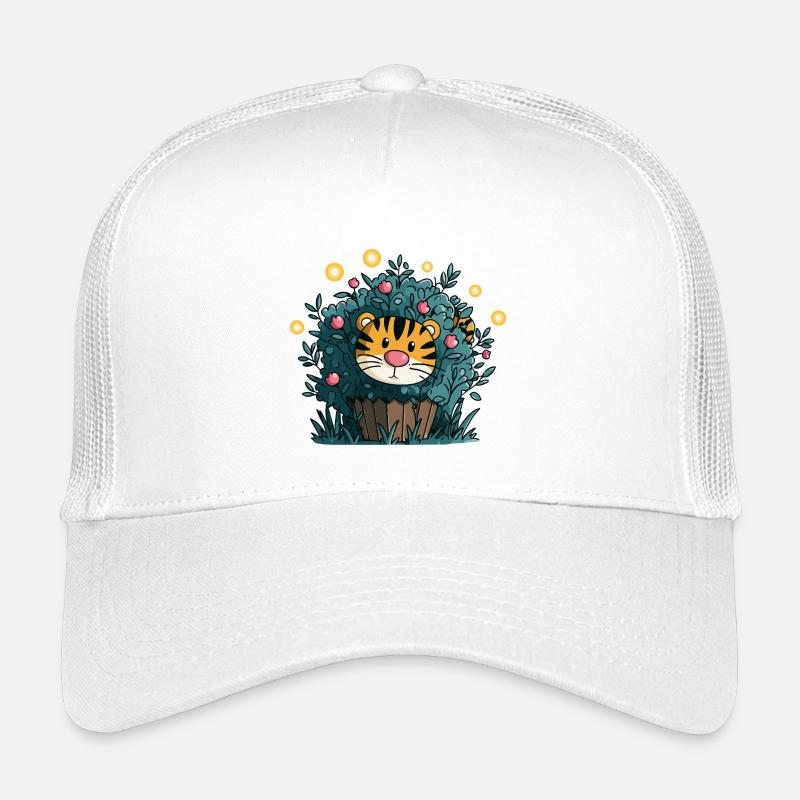 Tiger im Blütenbusch Kinder Trucker-Cap