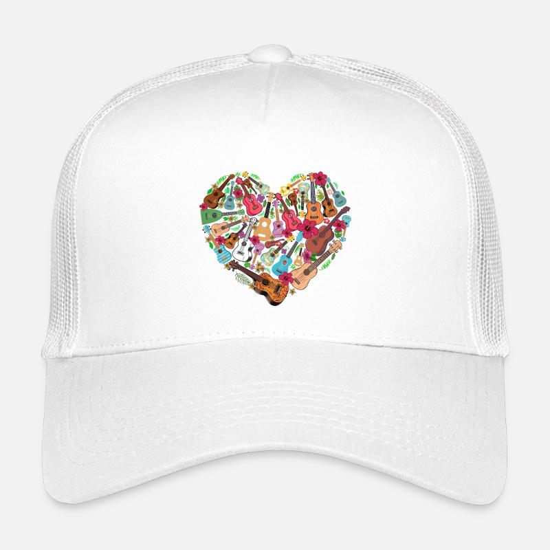 Hawaiian Ukulele Uke Heart Kinder Trucker-Cap
