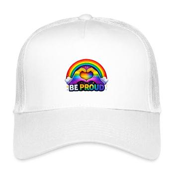 Be Proud Rainbow Heart Pride - Kids’ Trucker Cap - white - Front