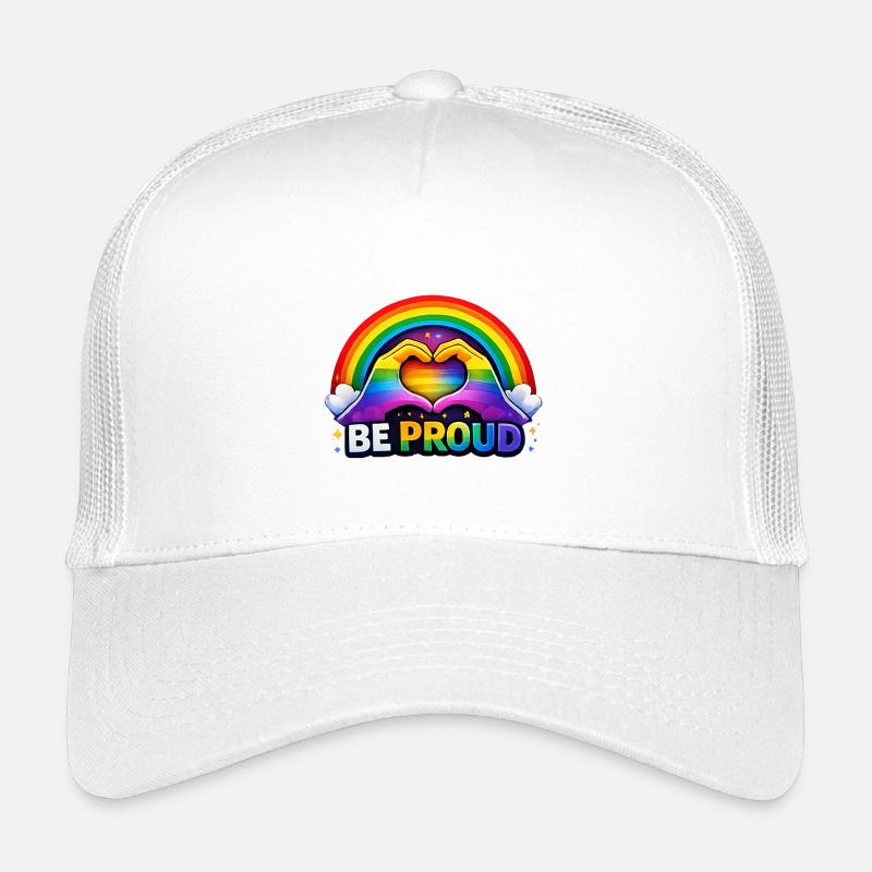 Be Proud Rainbow Heart Pride Kids’ Trucker Cap