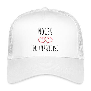 Turquoise Wedding 18 Years of Marriage - Kids’ Trucker Cap - white - Front