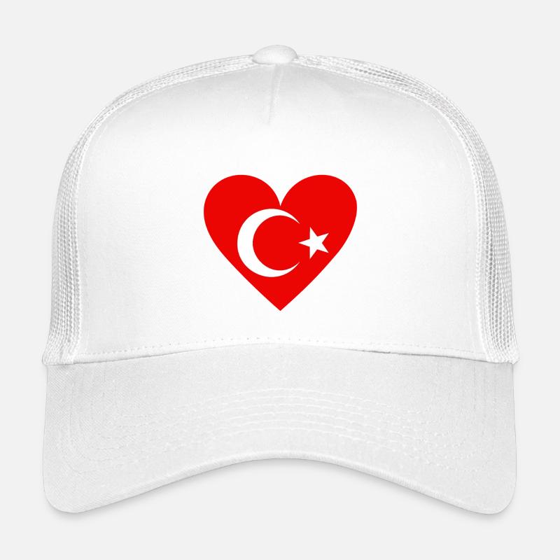 Herz mit Türkischer Flagge Kinder Trucker-Cap