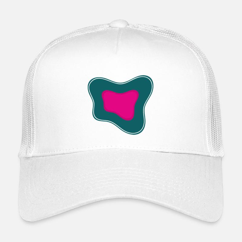 Rosa Abstraktion auf türkisfarbenem Hintergrund - Kinder Trucker-Cap - Weiß