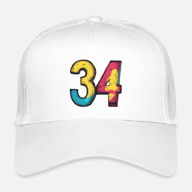 34 Number Colorful Kids’ Trucker Cap