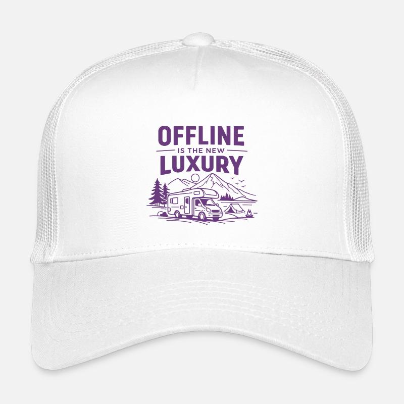 Offline ist der neue Luxus – Camper Szene - Kinder Trucker-Cap - Weiß