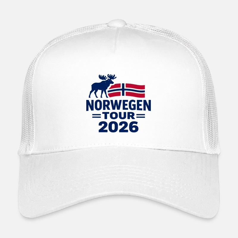 Norwegen Tour 2026 Geschenk Abenteuer - Kinder Trucker-Cap - Weiß