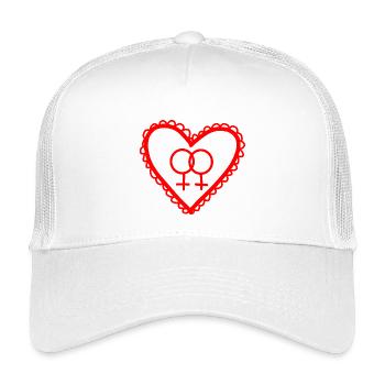 Lesbian Love Heart Icon - Kids’ Trucker Cap - white - Front