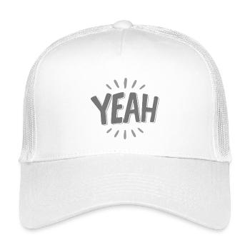 yes cheer beam design - Kids’ Trucker Cap - white - Front