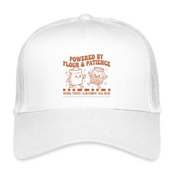Sauerteigbrot-Backer angetrieben von Mehl - Kinder Trucker-Cap - Weiß - Vorne
